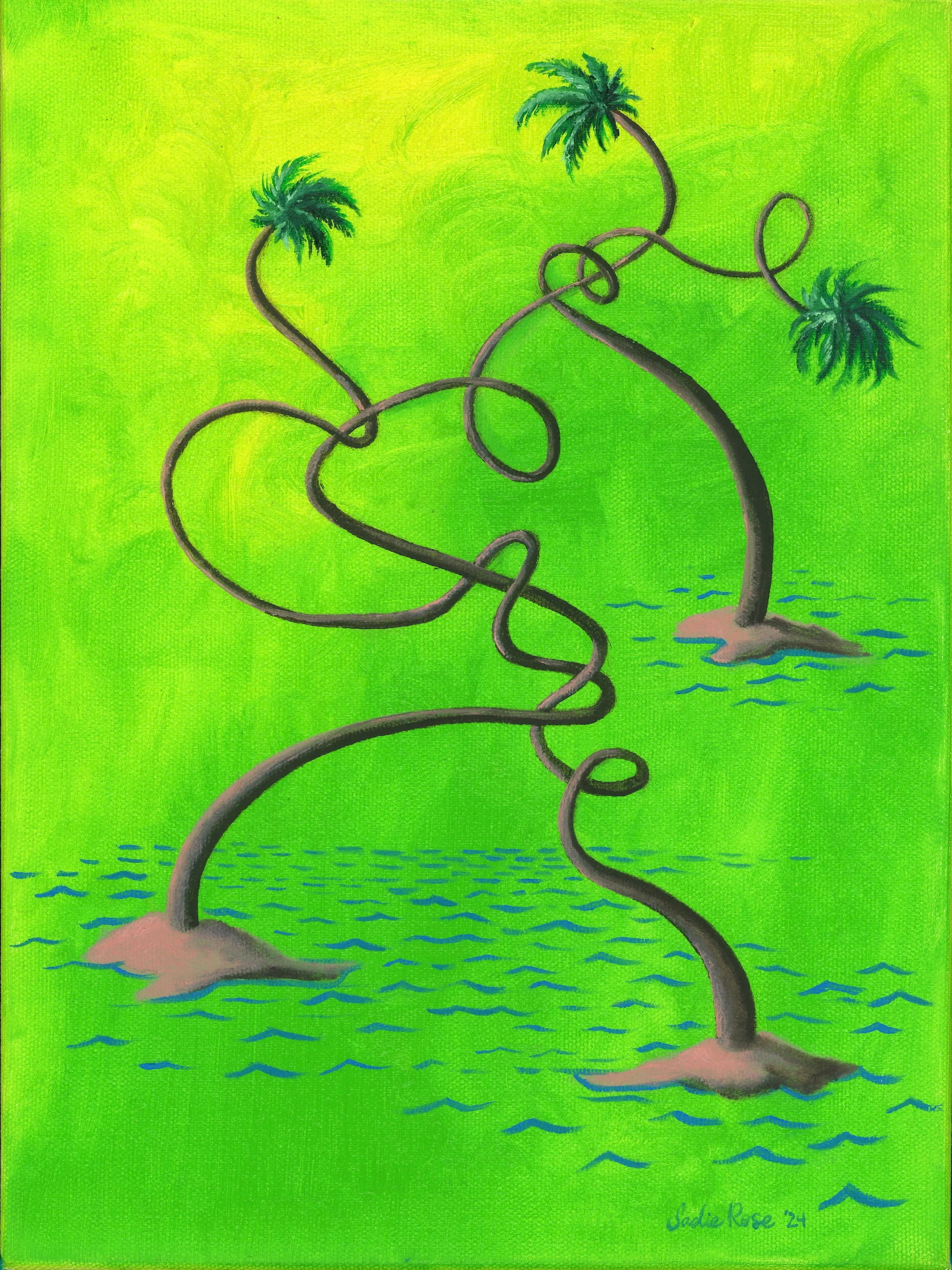🌴 Impossible Palms — Original Paintings